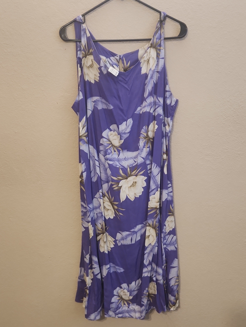 Purple Floral Midi Dress with White Blooms